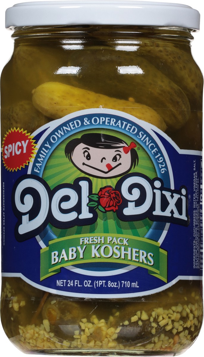 slide 6 of 13, Del-Dixi Baby Koshers Spicy Pickles Fresh Pack 24 fl oz, 24 fl oz