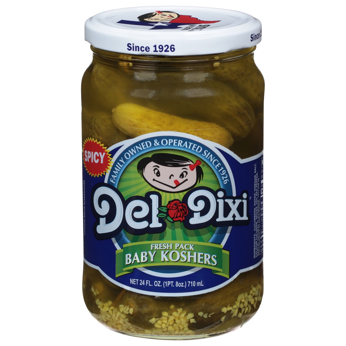 slide 8 of 13, Del-Dixi Baby Koshers Spicy Pickles Fresh Pack 24 fl oz, 24 fl oz
