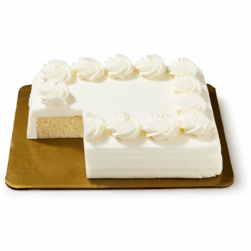 slide 1 of 1, Bakery Fresh 1/8 Sheet White Cake with White Buttercreme, 27 oz, 27 oz