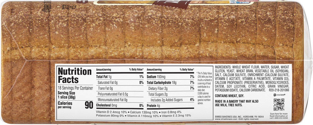 slide 7 of 7, Stroehmann's Bakeries Dutch Country 100% Whole Wheat Bread 24 Oz, 24 oz