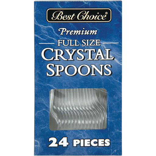 slide 1 of 1, Best Choice Full Size Premium Crystal Spoons, 24 ct