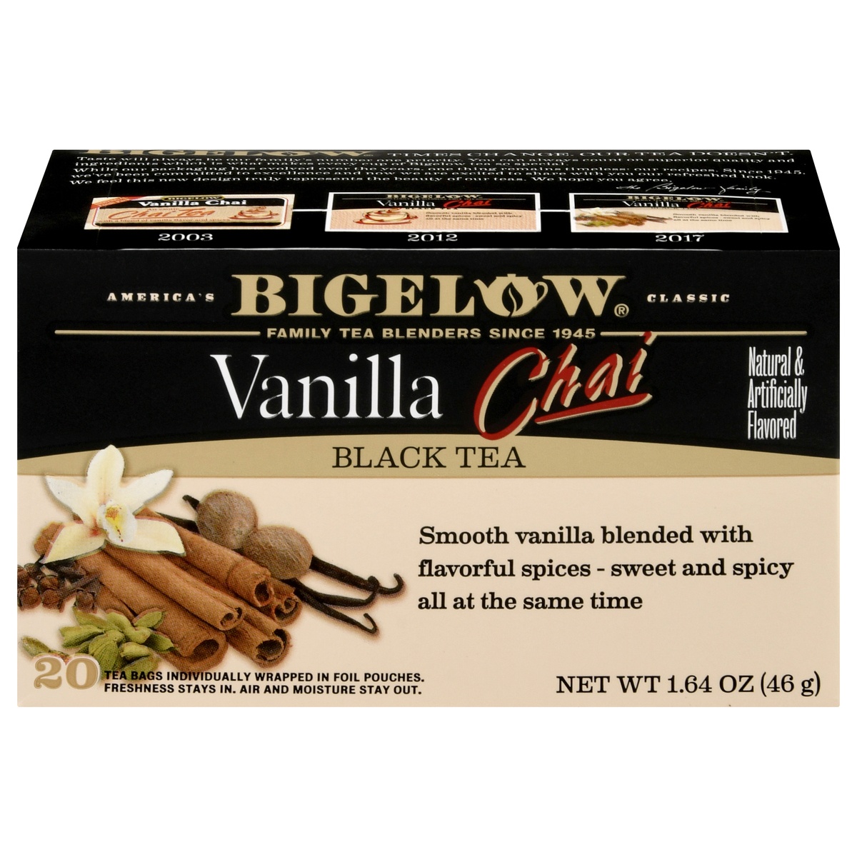 slide 1 of 6, Bigelow Black Tea Vanilla Chai Tea Bags, 20 ct