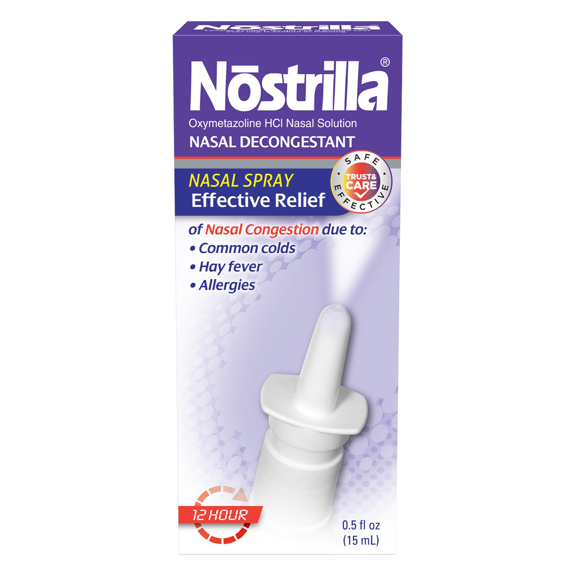 slide 1 of 1, Nostrilla Nasal Decongestant Spray, Stuffy Nose Relief, 0.5 oz, 0.5 oz