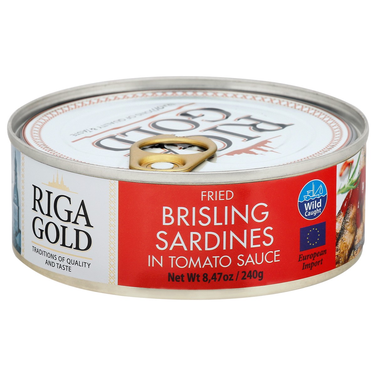 slide 12 of 14, Riga Gold Fried Brisling Sardines in Tomato Sauce 8.47 oz, 8.47 oz