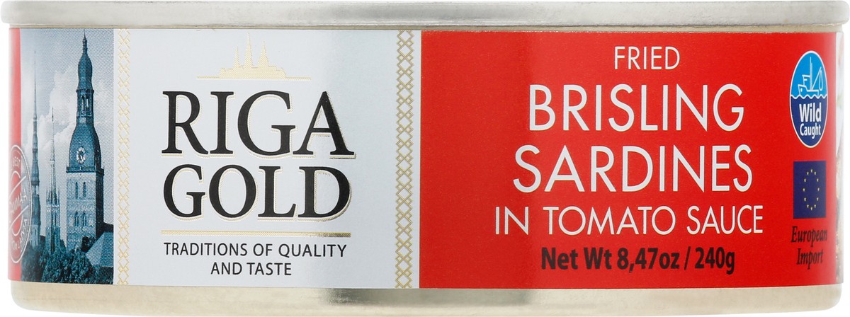slide 11 of 14, Riga Gold Fried Brisling Sardines in Tomato Sauce 8.47 oz, 8.47 oz