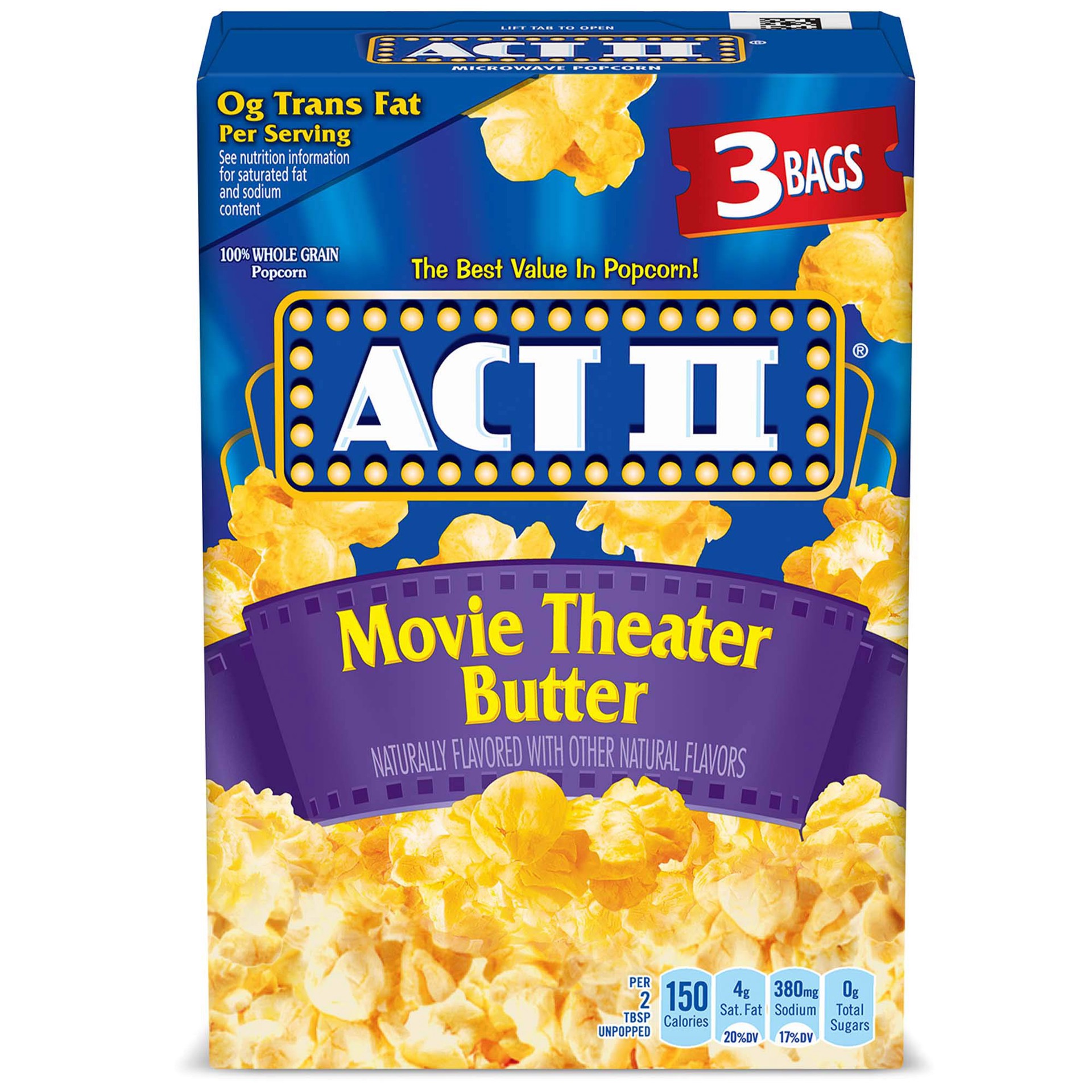slide 1 of 5, ACT II Movie Theater Butter Microwave Popcorn 3-2.75 oz, 3 ct