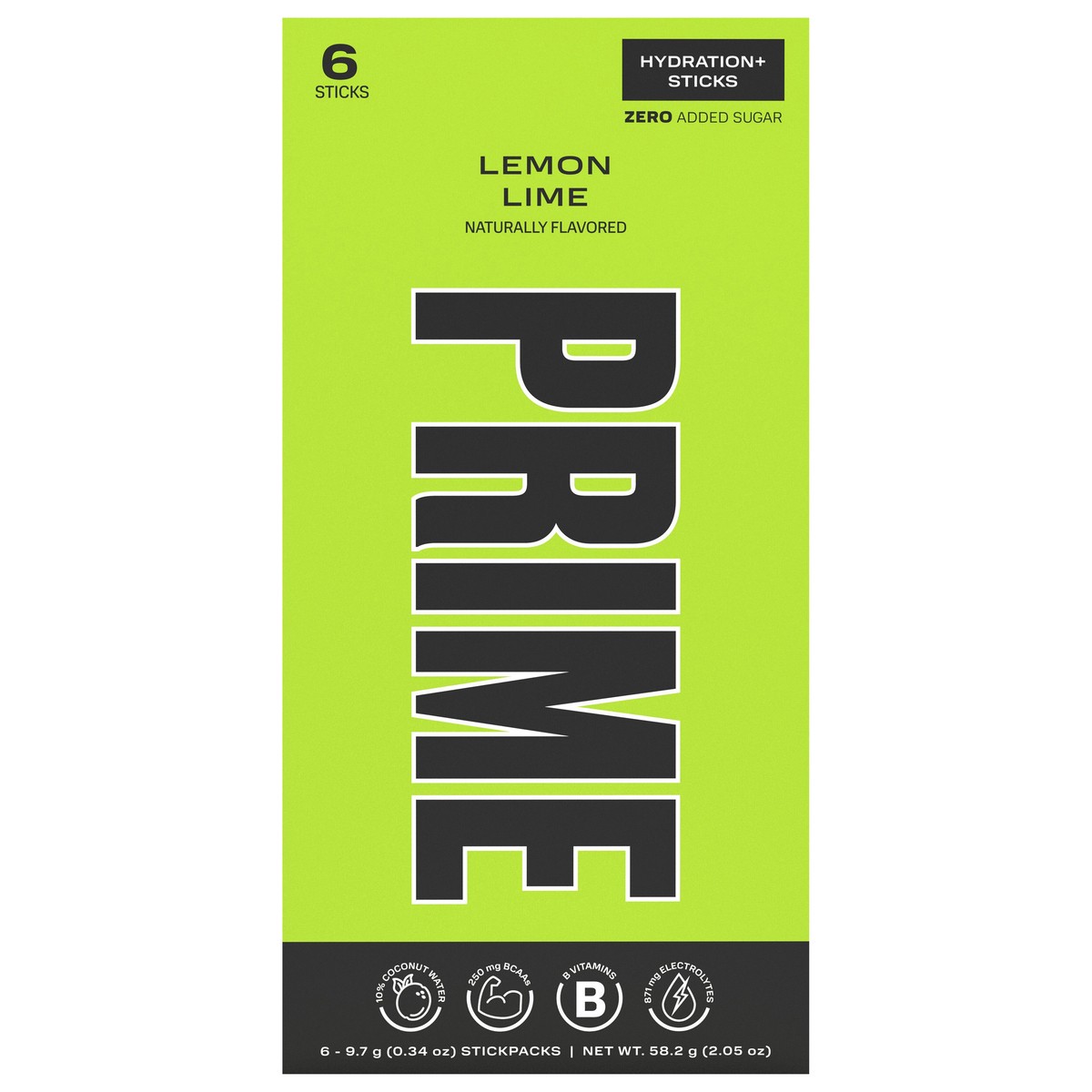 slide 1 of 1, Prime Hydration+ Sticks Lemon Lime 6Ct, 6 ct