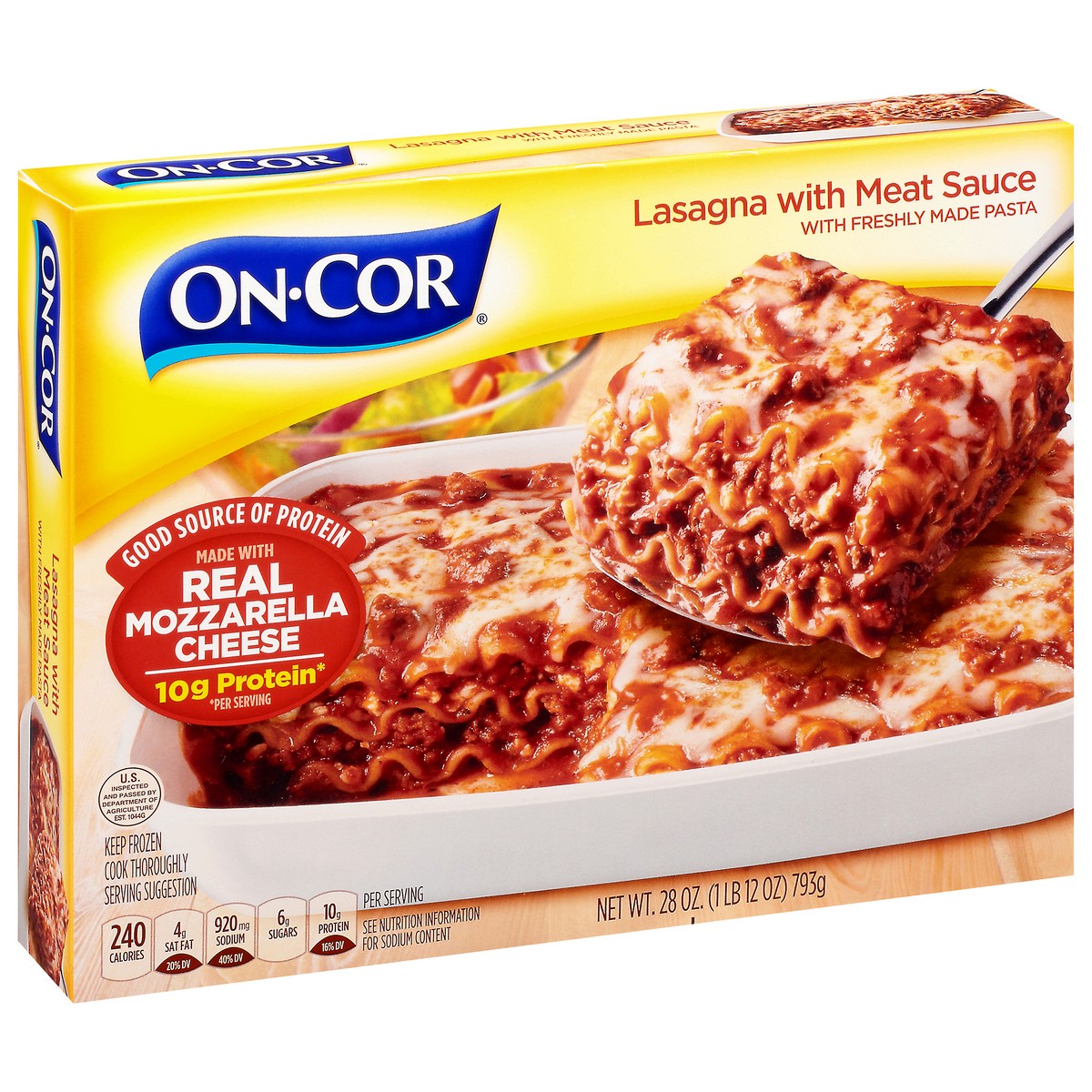 slide 5 of 9, On-Cor Selects Lasagna With Meat Sauce, 28 oz