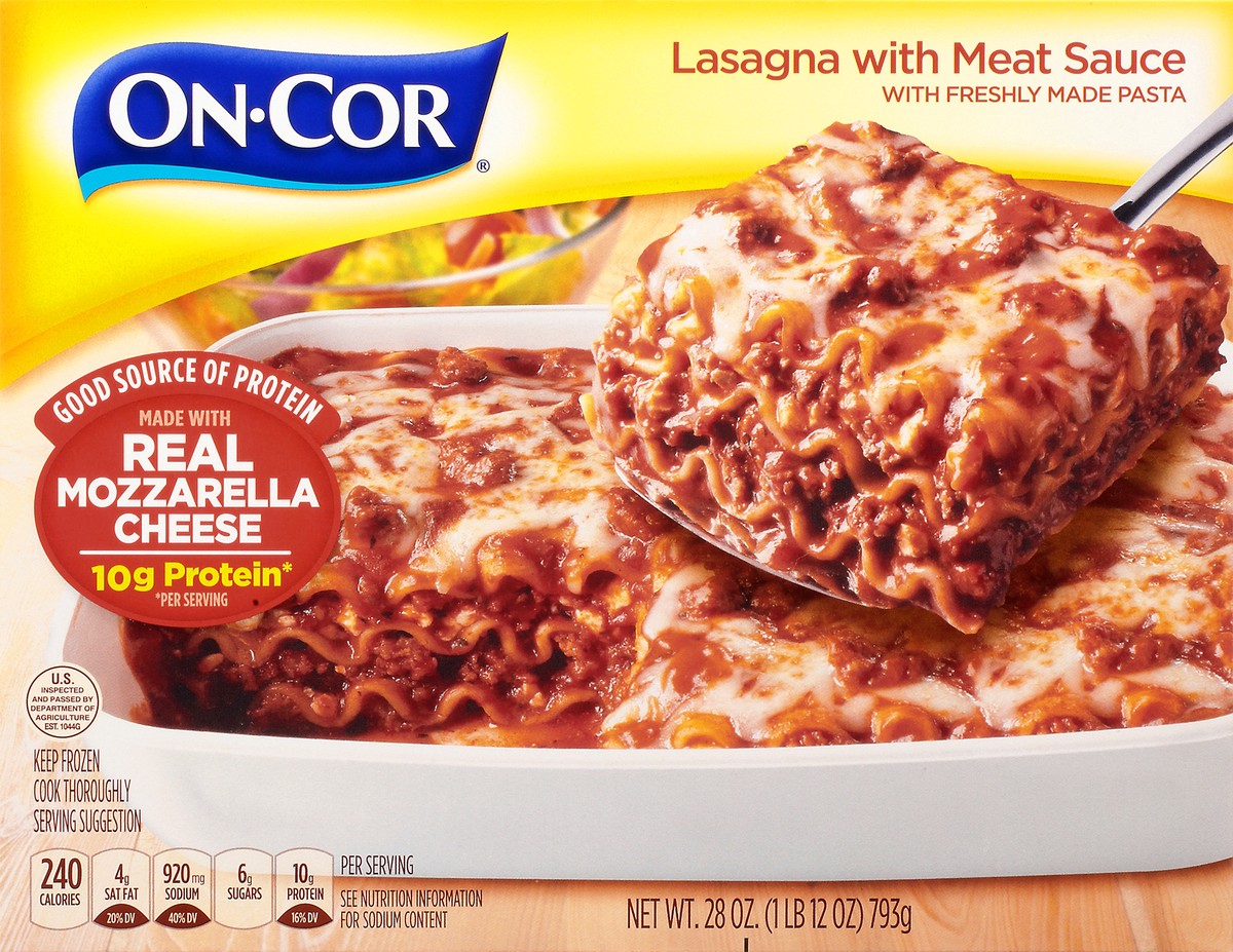 slide 3 of 9, On-Cor Selects Lasagna With Meat Sauce, 28 oz