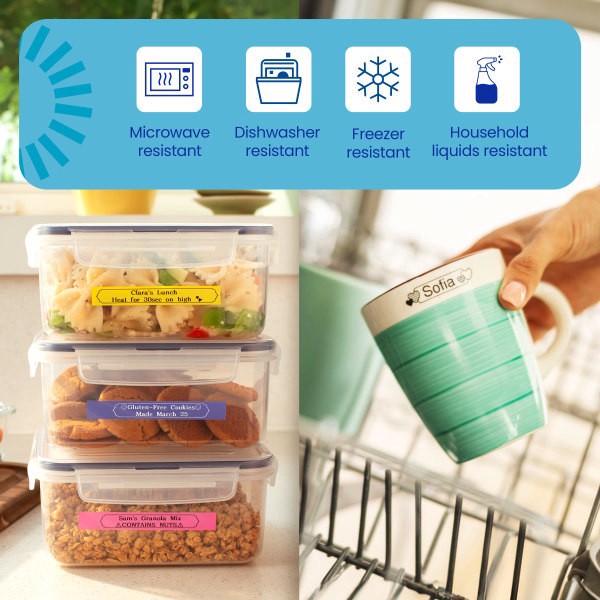 slide 2 of 9, Brother P-touch Btag Label Tape, BTAGT31, 0.47 in by 13.1 ft, Black on Orange, 1 ct