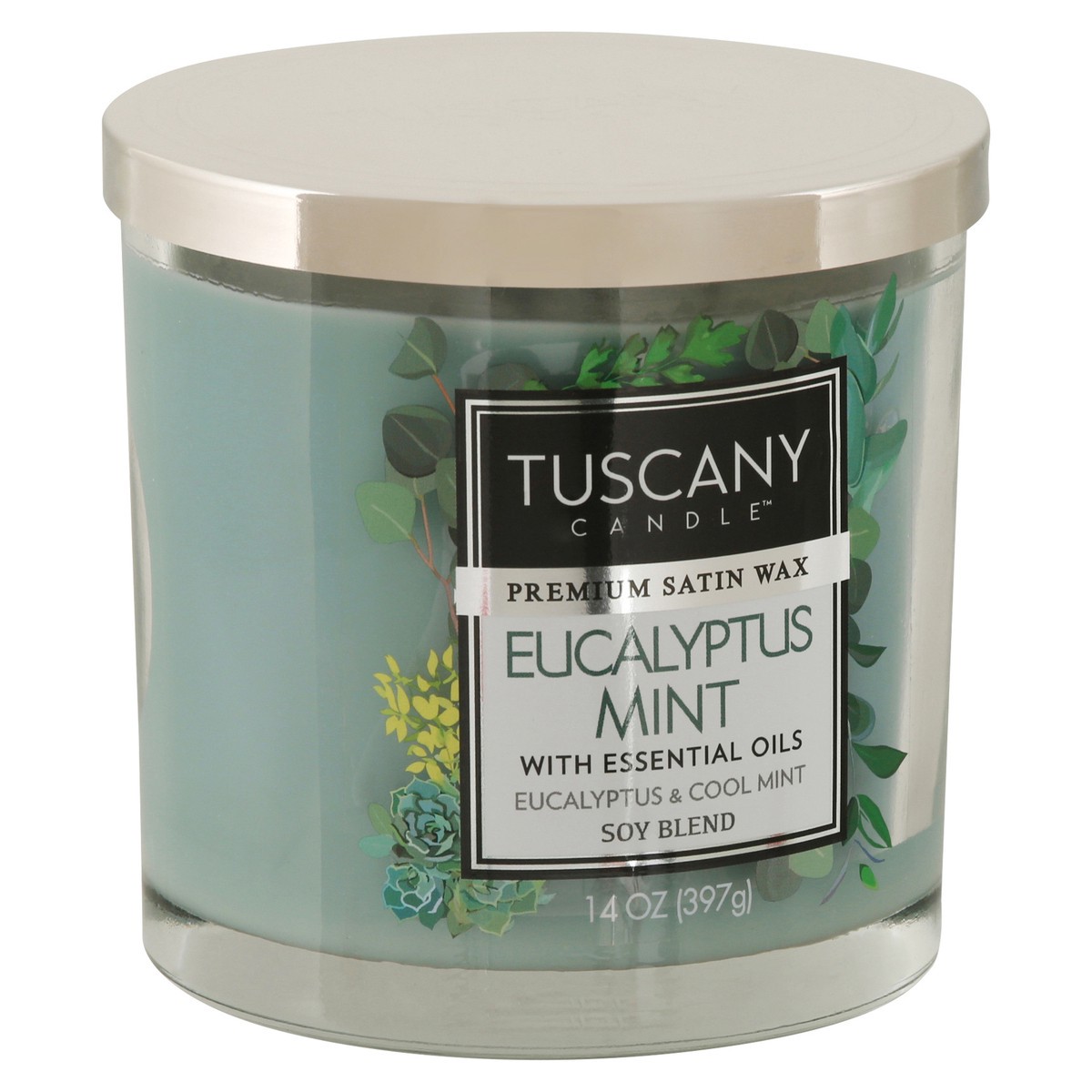 slide 6 of 9, Tuscany Candle Eucalyptus Mint Glass Jar Candle - Green, 1 ct