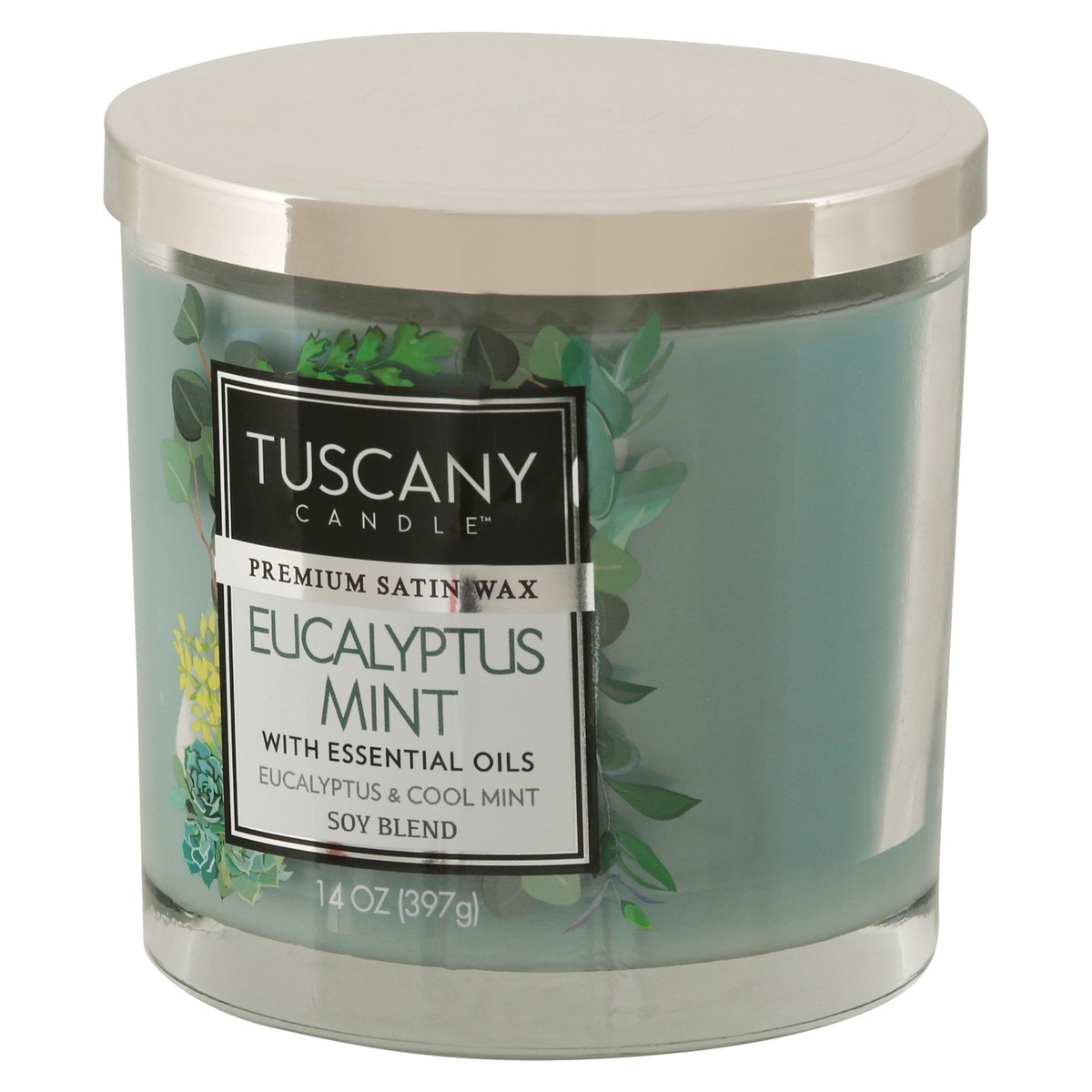 slide 3 of 9, Tuscany Candle Eucalyptus Mint Glass Jar Candle - Green, 1 ct