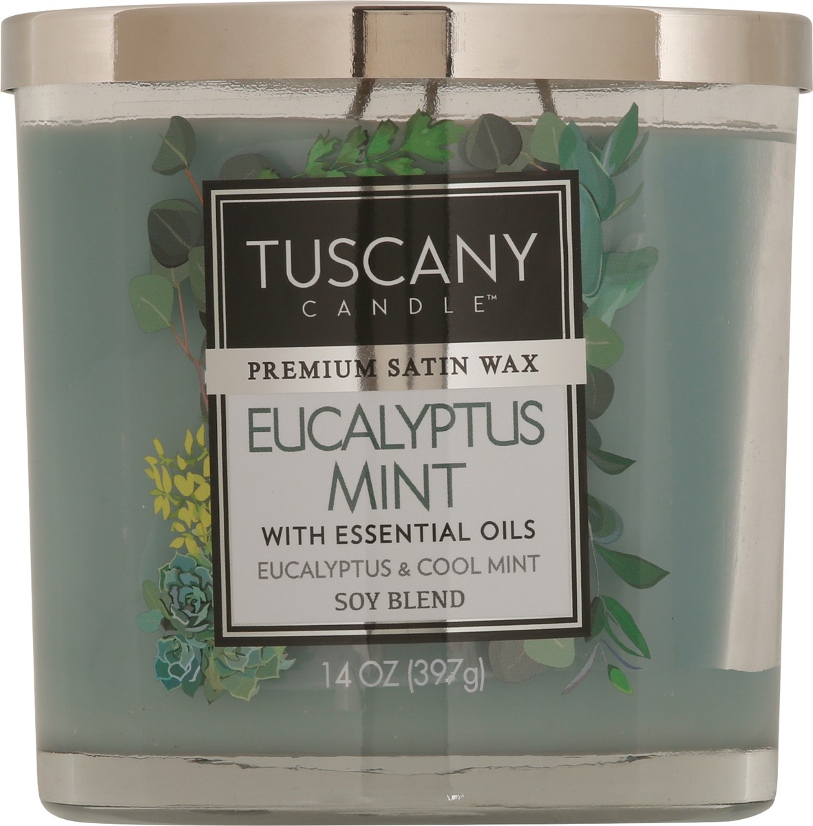 slide 7 of 9, Tuscany Candle Eucalyptus Mint Glass Jar Candle - Green, 1 ct