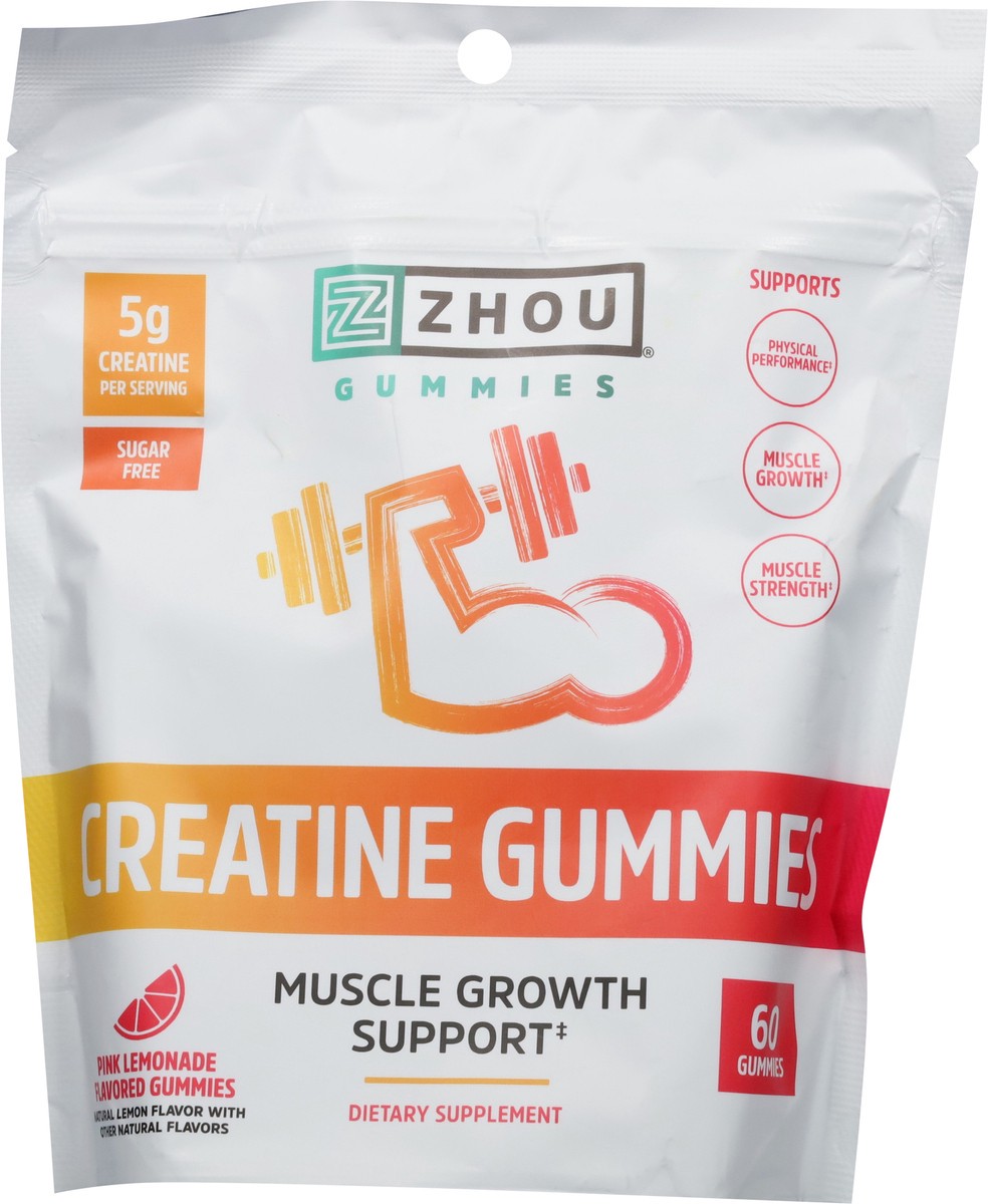 slide 7 of 14, Zhou Muscle Growth Support Pink Lemonade Creatine 60 Gummies, 60 ct