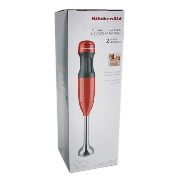 slide 1 of 2, KitchenAid 2-Speed Hand Blender with 3-Cup Jar and Lid - Empire Red, 3 cups