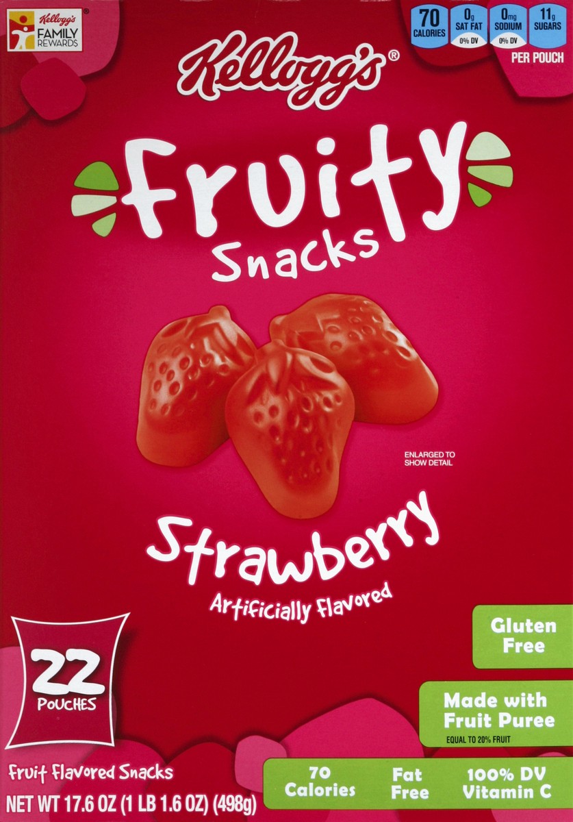 slide 5 of 6, Kellogg's Fruity Strawberry Fruit Flavored Snacks, 17.6 oz