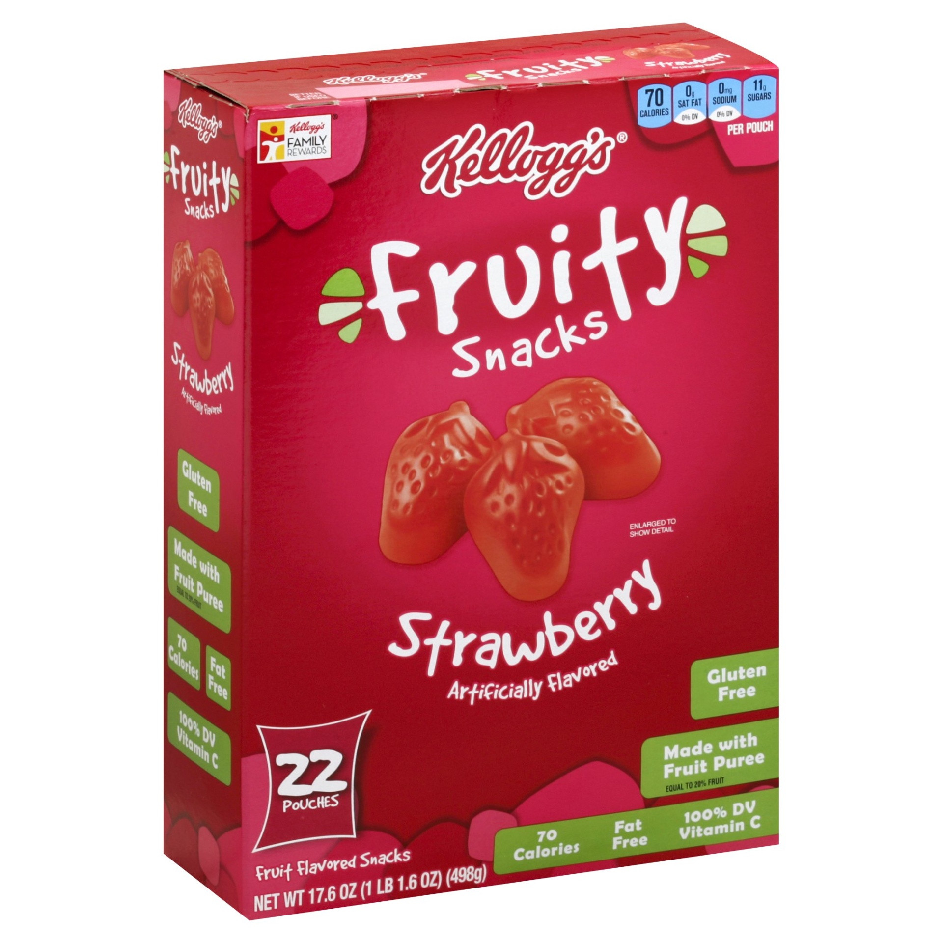 slide 1 of 6, Kellogg's Fruity Strawberry Fruit Flavored Snacks, 17.6 oz