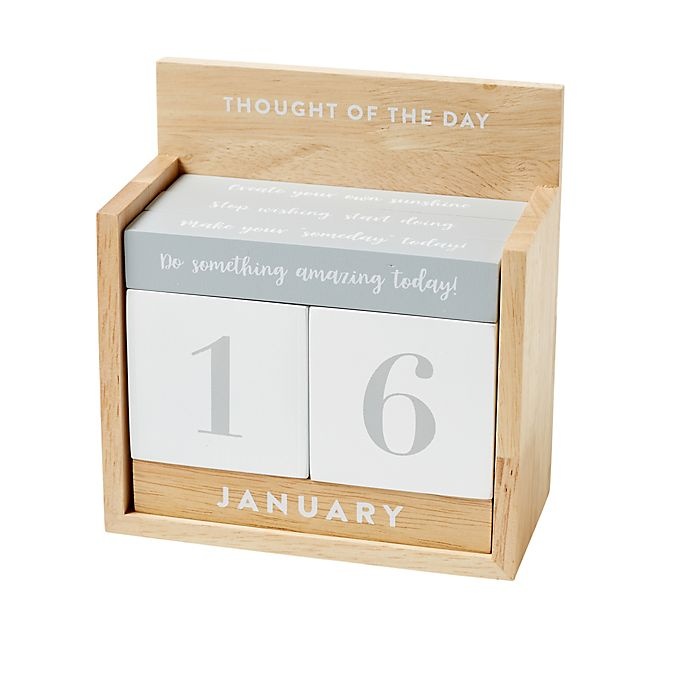 slide 1 of 3, Eccolo Perpetual Desk Calendar - Beige, 1 ct