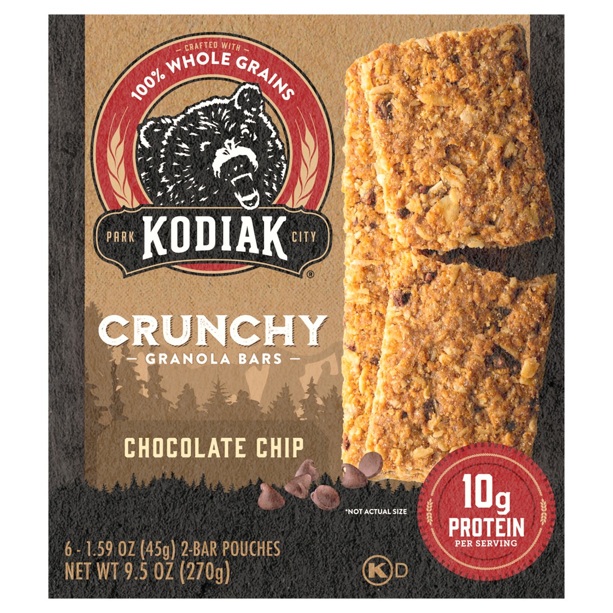 slide 7 of 13, Kodiak Cakes Crunchy Granola Bar, Chocolate Chip, 9.5 oz/6 ct, 6 ct