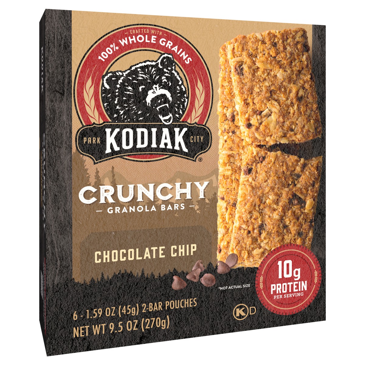 slide 5 of 13, Kodiak Cakes Crunchy Granola Bar, Chocolate Chip, 9.5 oz/6 ct, 6 ct