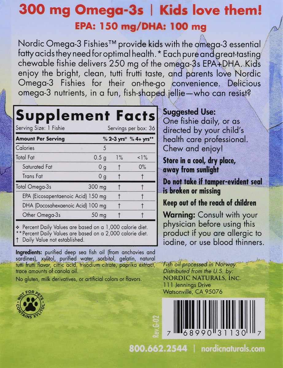 slide 2 of 9, Nordic Naturals Nordic Omega-3 Fishies Tutti Frutti, 36 ct