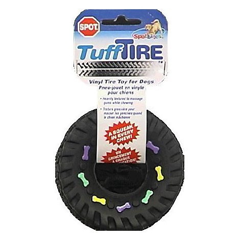 slide 1 of 1, Spot Ethical Squeaky Vinyl Tire Dog Toy, 3.5 in