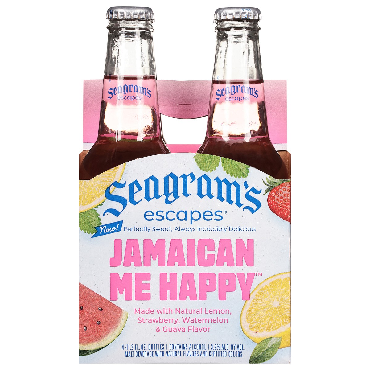 slide 1 of 9, Seagram's Jamaican Me Happy Malt Beverage 4 - 11.2 fl oz Bottles, 4 ct, 11.2 fl oz