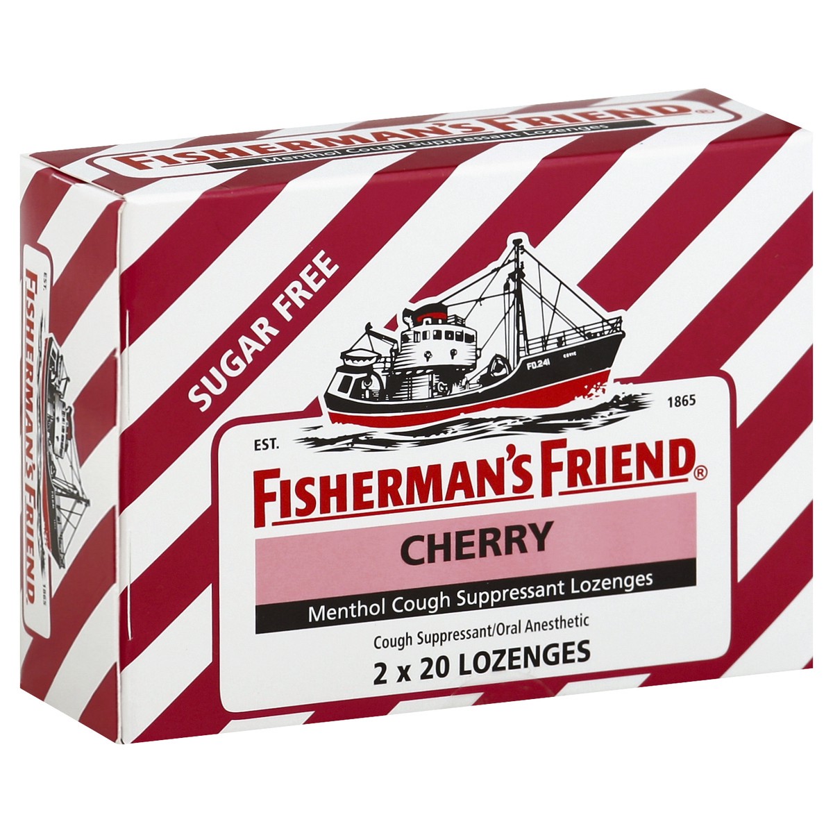 slide 5 of 7, Fisherman's Friend Menthol Cough Suppressant Lozenges, Cherry Packs, 2 x 20 ct