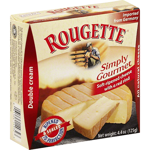 slide 3 of 3, Rougette Simply Gourmet Soft-Ripened Double Cream Cheese With A Red Rind, 4.4 oz