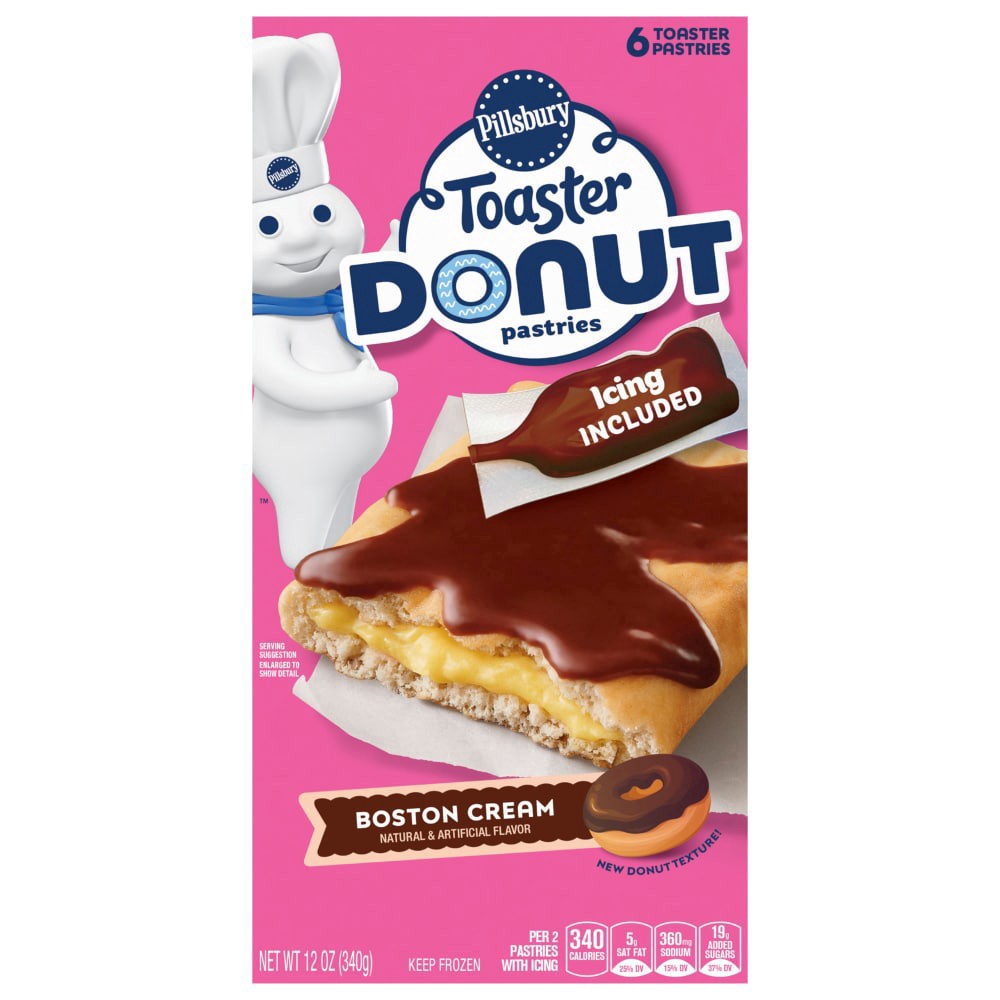 slide 3 of 6, Pillsbury Toaster Strudel Boston Cream Donut 12 Ounces, 12 oz