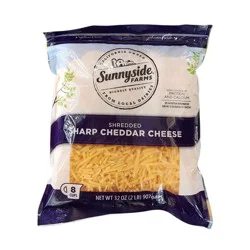 Sunnyside Farms, Shredded Cheese, Sharp Cheddar