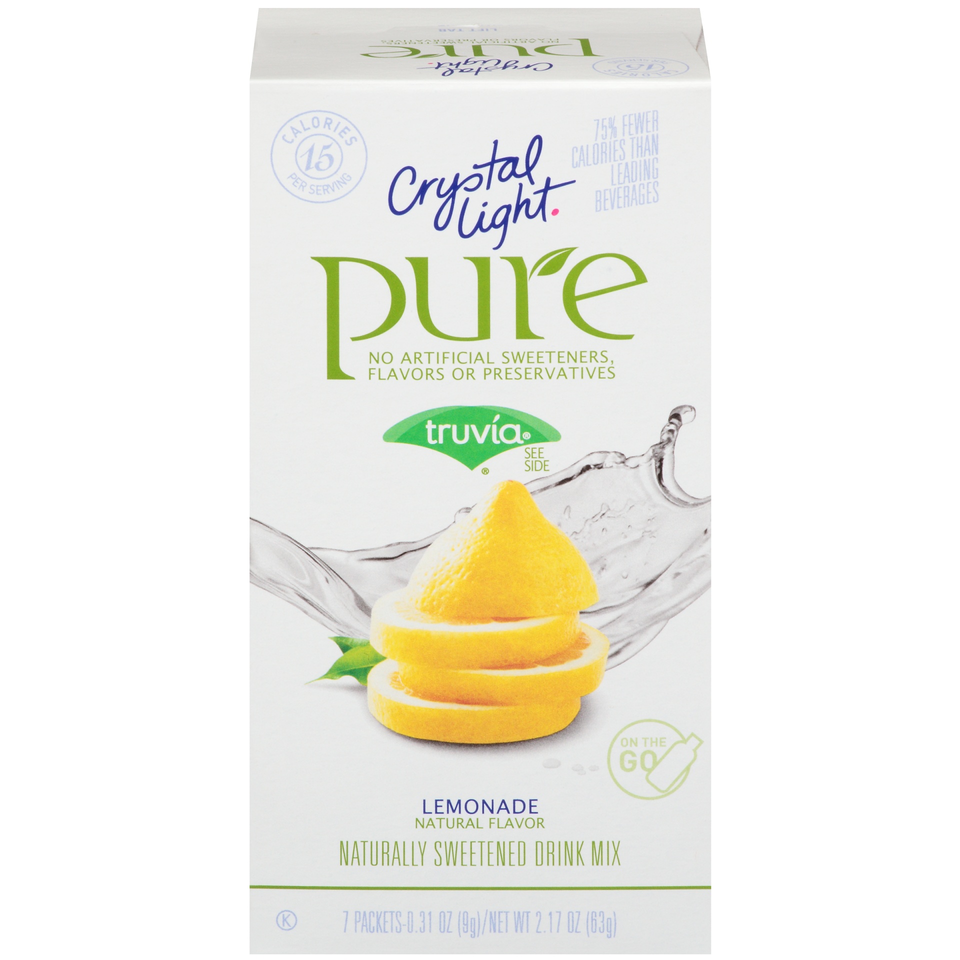 slide 1 of 1, Crystal Light Pure Lemonade Drink Mix, 0.7 oz