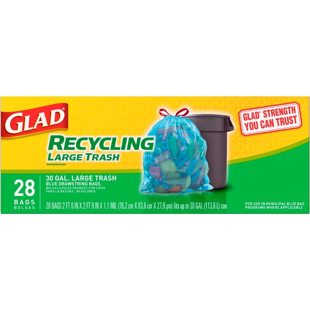 slide 6 of 6, Glad Recycling Large Trash Bags, 28 ct; 30 gal