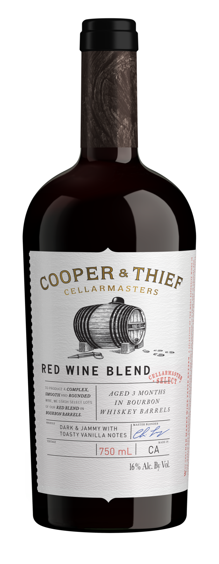 slide 1 of 29, Cooper and Thief Bourbon Barrel Aged Red Blend Red Wine, 750 mL Bottle, 25.36 fl oz