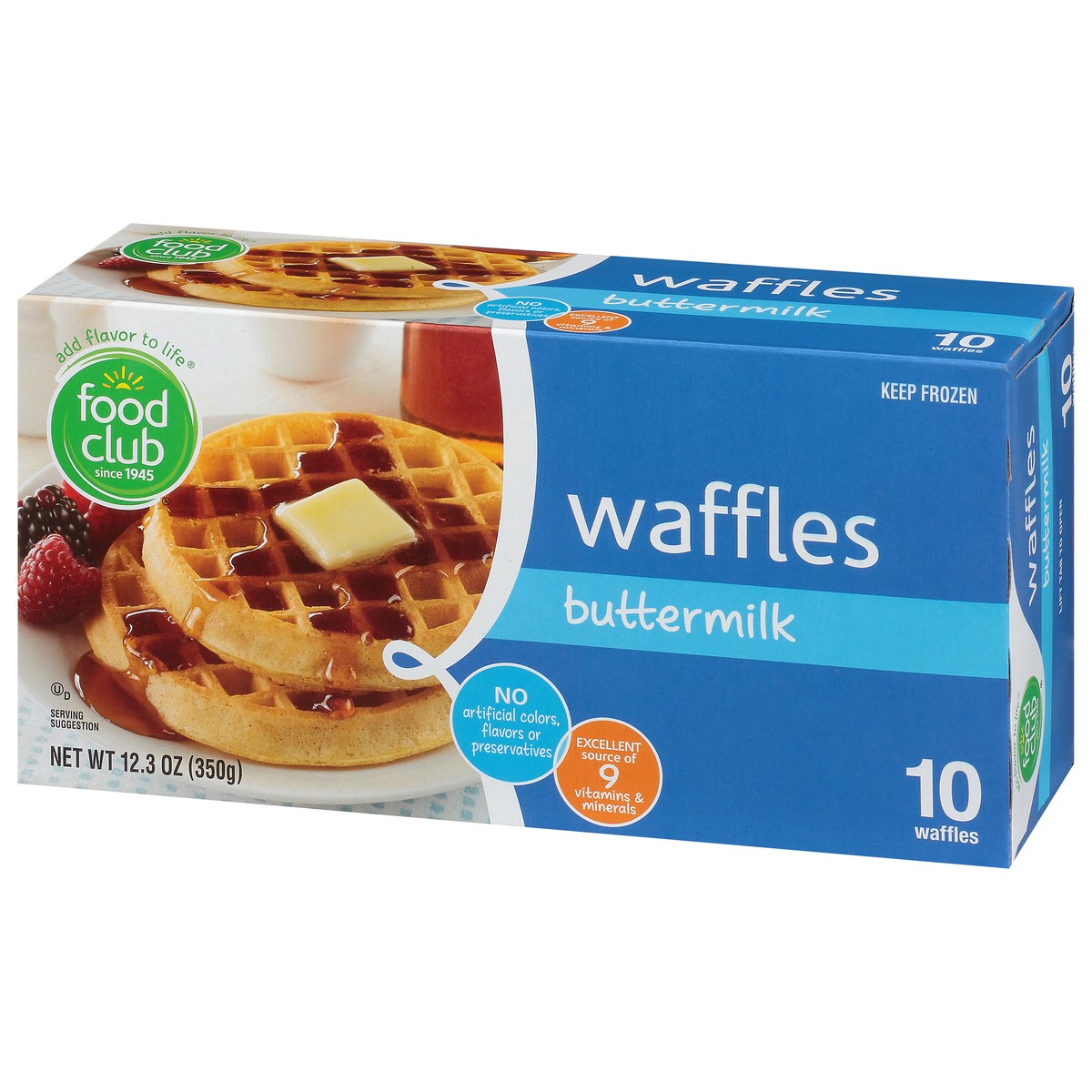 slide 9 of 14, Food Club Buttermilk Waffles, 10 ct; 12.3 oz