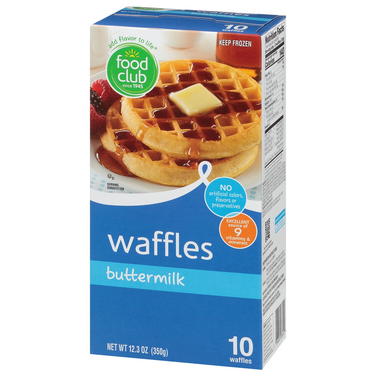 slide 10 of 14, Food Club Buttermilk Waffles, 10 ct; 12.3 oz