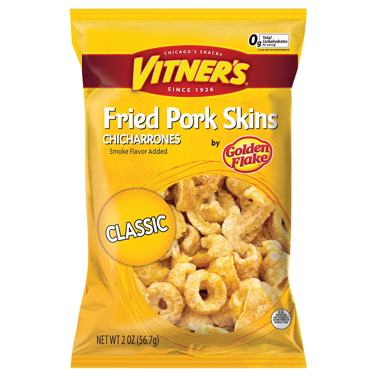 slide 1 of 7, VITNERS Plain Pork Rinds, 1 ct