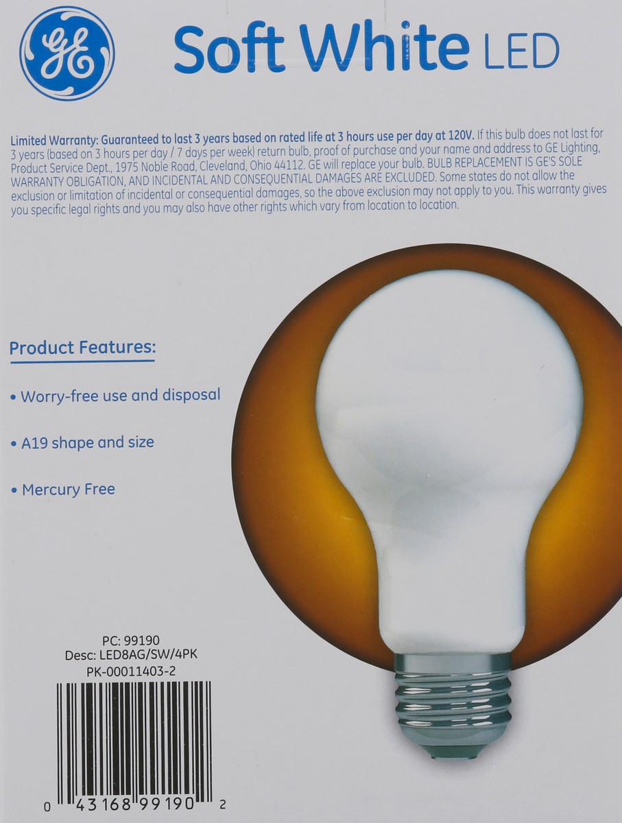 slide 2 of 11, GE 8-Watt Soft White Classic Shape General Purpose LED Light Bulb, 4 ct