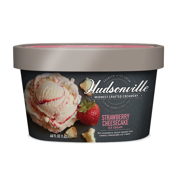 slide 1 of 1, Hudsonville Ice Cream Strawberry Cheesecake, 48 oz