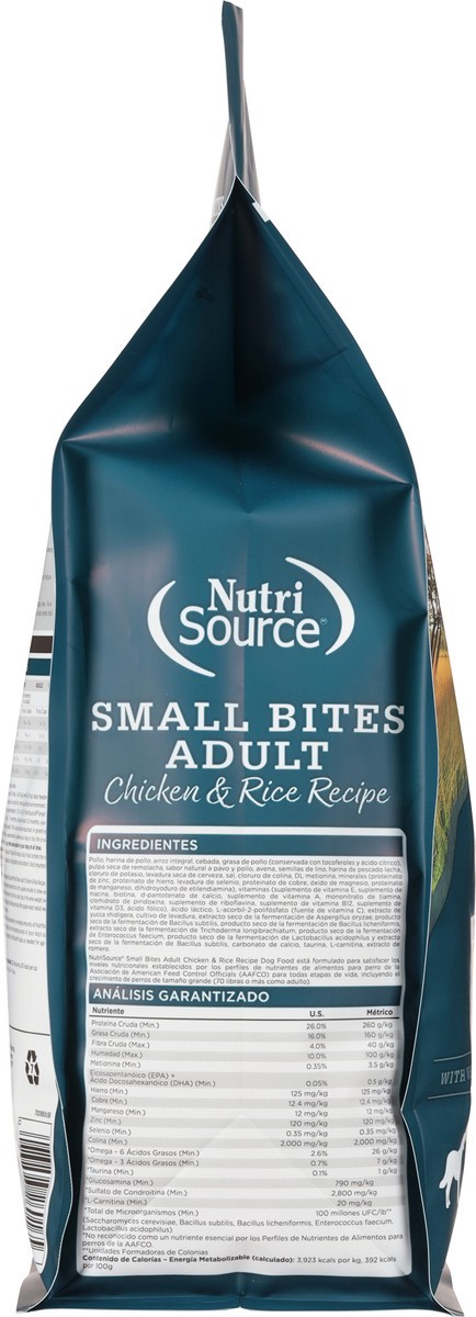 slide 10 of 15, NutriSource Small Bites Adult Chicken & Rice Recipe Dog Food 4 lb, 4 lb