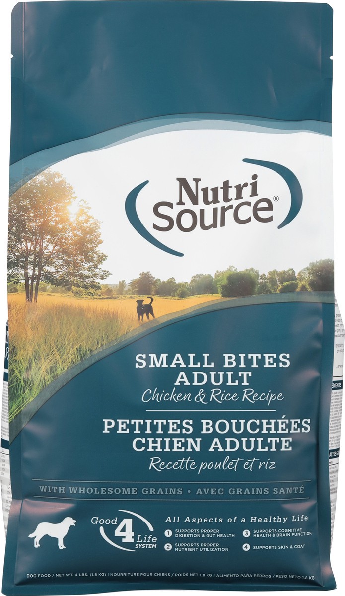 slide 13 of 15, NutriSource Small Bites Adult Chicken & Rice Recipe Dog Food 4 lb, 4 lb