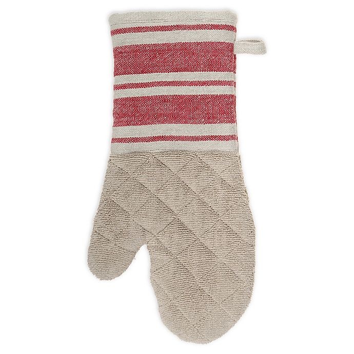 slide 1 of 2, Artisanal Kitchen Supply Stripe Woven Oven Mitt - Red, 1 ct