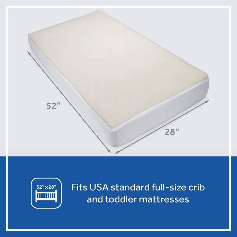 slide 7 of 8, Sealy Quilted Crib Mattress Pad with Allergy Protection Organic Cotton Top, 1 ct