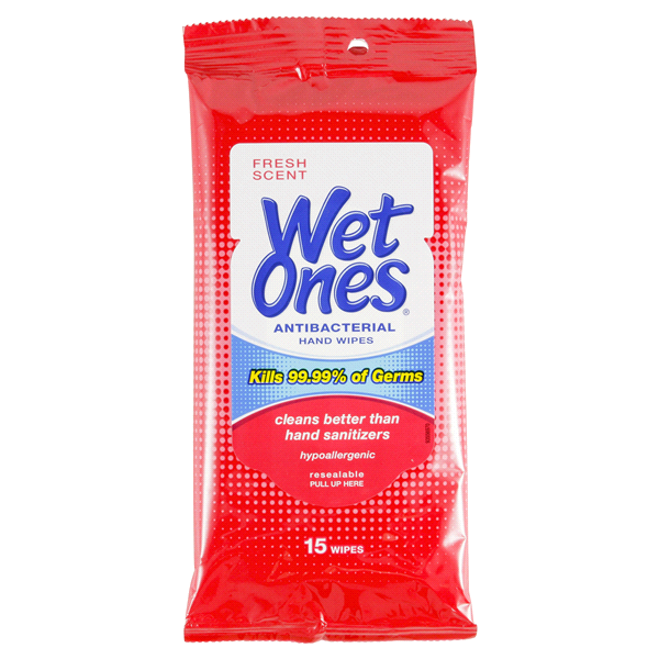 slide 1 of 1, Wet Ones Antibacterial Travel Pack, 15 ct