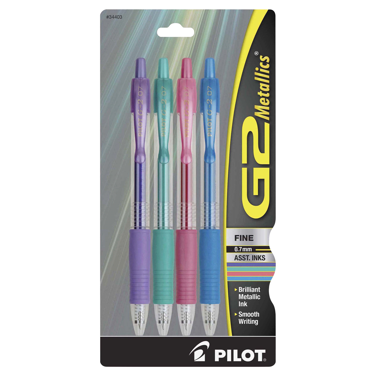 slide 1 of 1, Pilot G2 Metallics Retractable Gel Ink Pens Fine Point Assorted, 4 ct