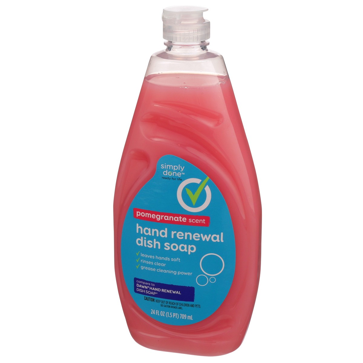 slide 3 of 9, Simply Done Hand Renewal Dish Soap, Pomegranate, 24 fl oz