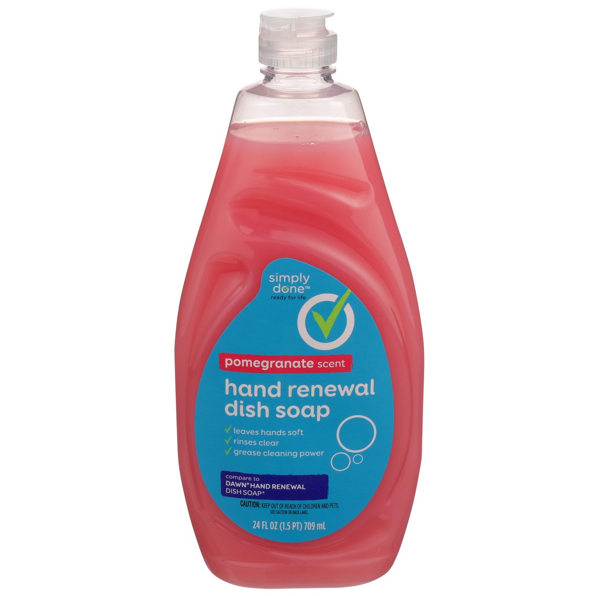 slide 1 of 9, Simply Done Hand Renewal Dish Soap, Pomegranate, 24 fl oz