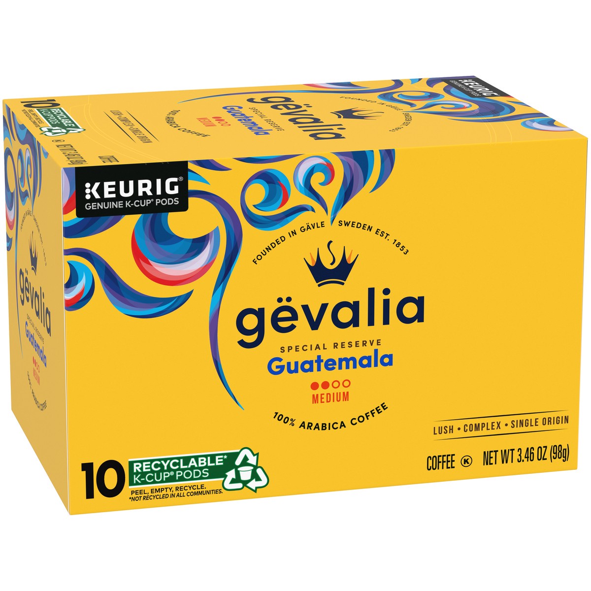 slide 3 of 9, Gevalia Special Reserve Guatemala Single Origin Medium Roast K-Cup Coffee Pods, 10 ct. Box, 10 ct