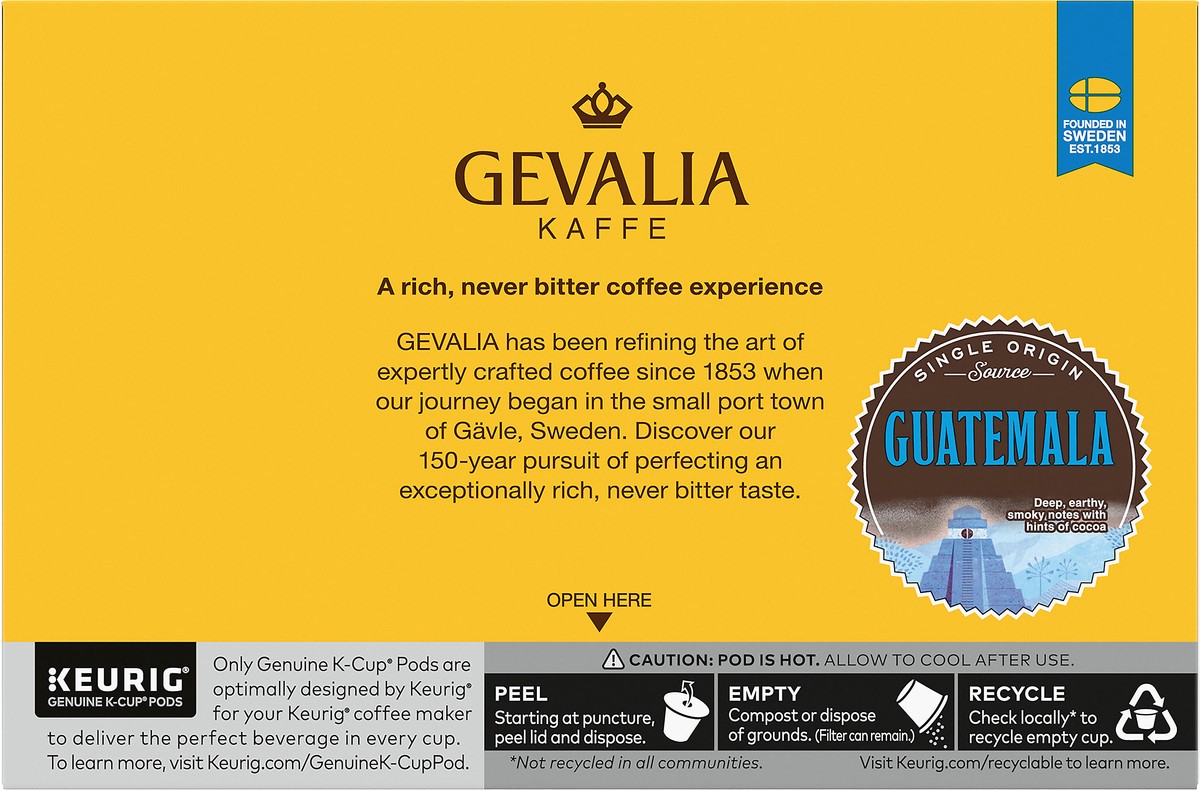 slide 5 of 9, Gevalia Special Reserve Guatemala Single Origin Medium Roast K-Cup Coffee Pods, 10 ct. Box, 10 ct