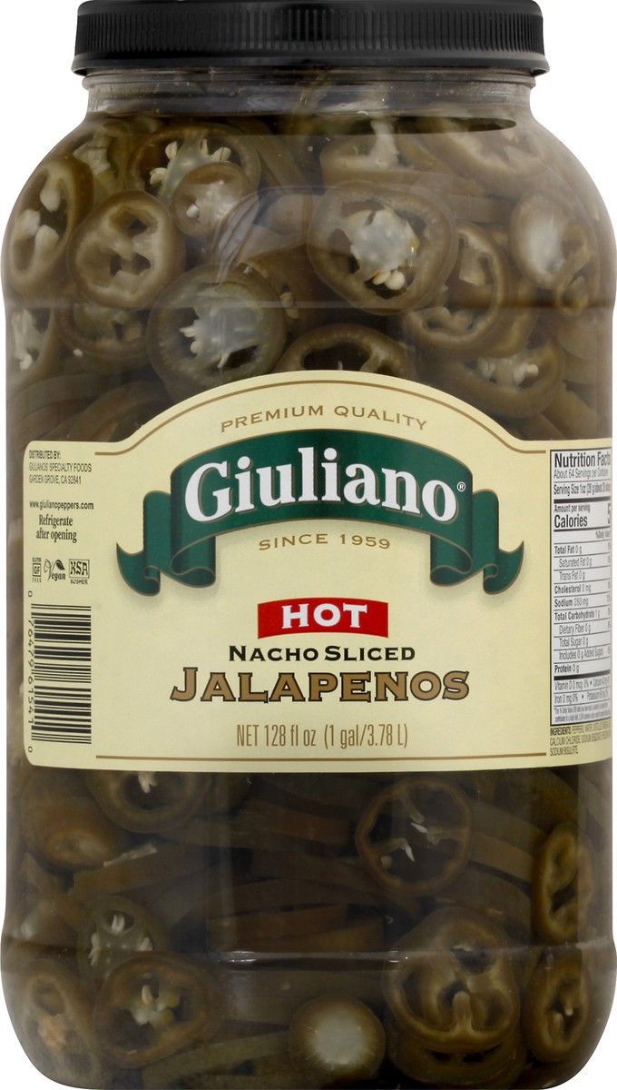 slide 11 of 13, Giuliano Nacho Sliced Hot Jalapenos 128 oz, 128 oz